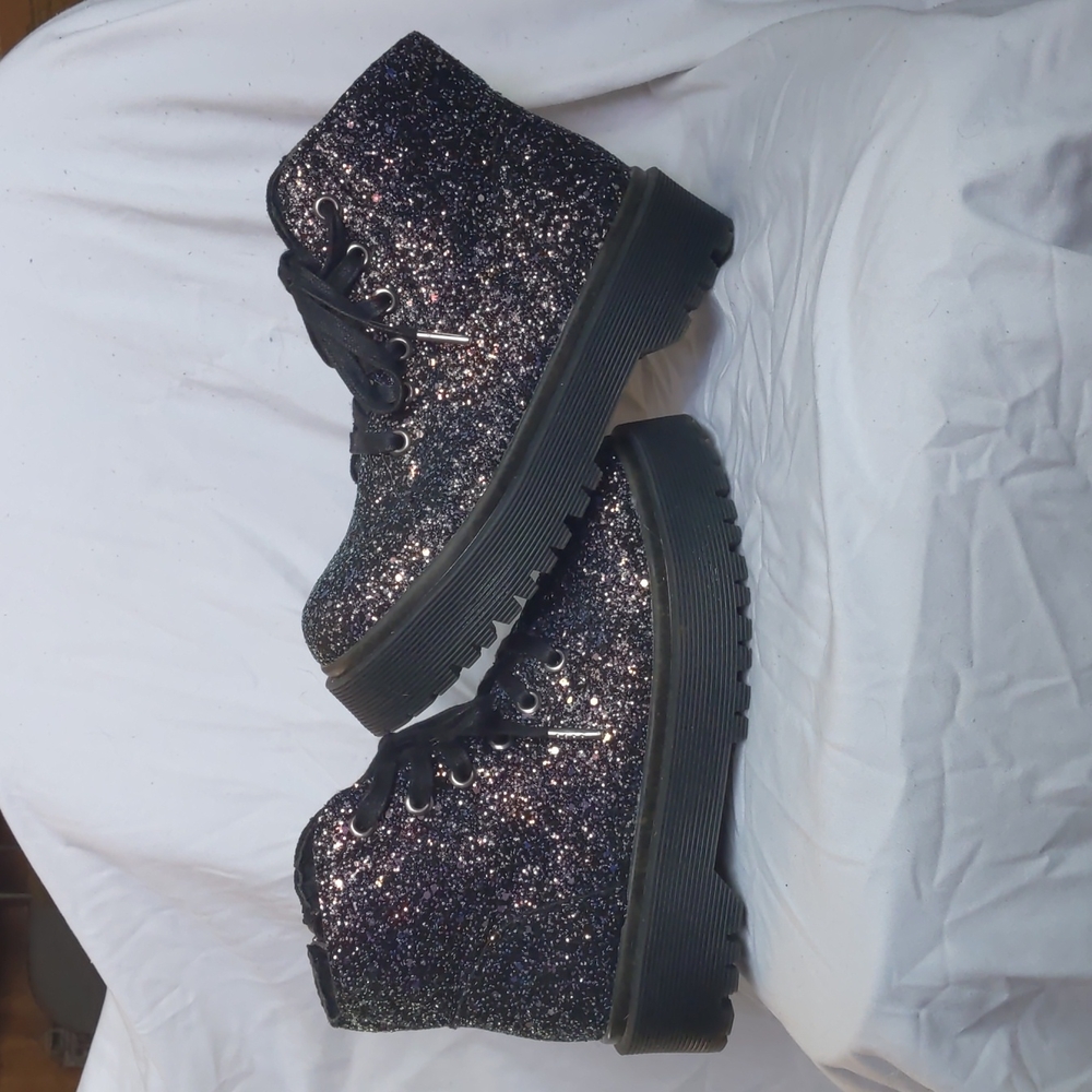 Glittery Black/Purple YRU SLAYR Boots